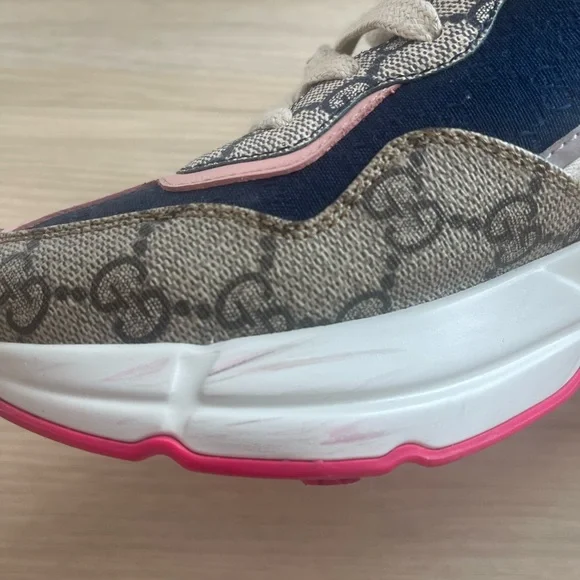 Gucci Wmns GG Rhyton 'Beige White Pink' - Picture 9 of 15